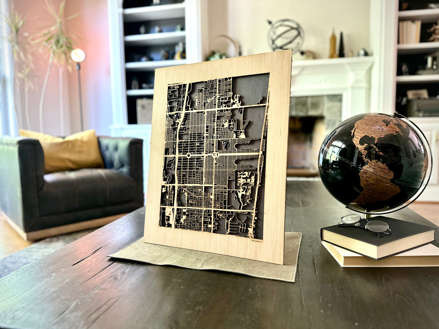 Hollywood, FL City Street Map | Modern Wood Wall Art in a Minimalist design. 2 sizes