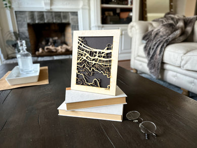 Hong Kong City Street Map | Modern Wood Wall Art in a Minimalist design. 2 sizes