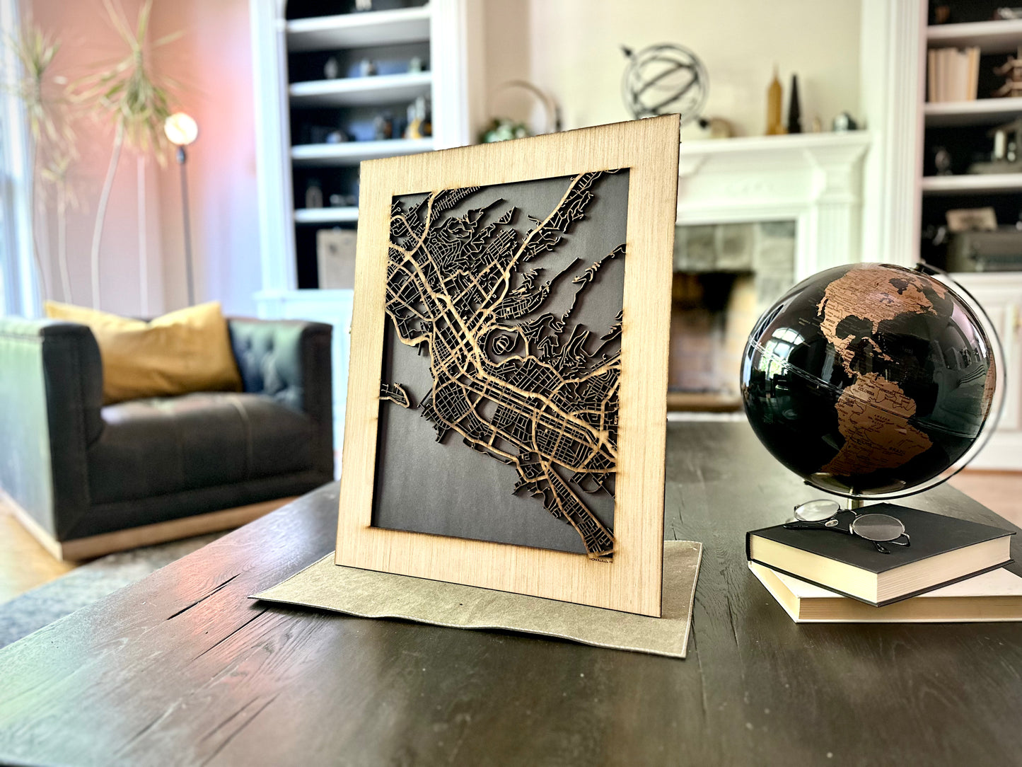 Honolulu, HI City Street Map | Modern Wood Wall Art in a Minimalist design. 2 sizes
