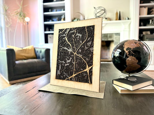 Hoover, AL City Street Map | Modern Wood Wall Art in a Minimalist design. 2 sizes