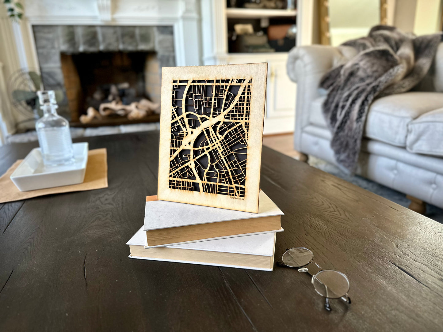 Huntsville, AL City Street Map | Modern Wood Wall Art in a Minimalist design. 2 sizes