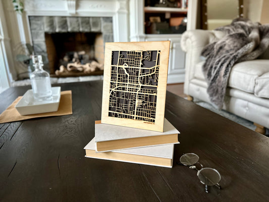 Independence, MO City Street Map | Modern Wood Wall Art in a Minimalist design. 2 sizes