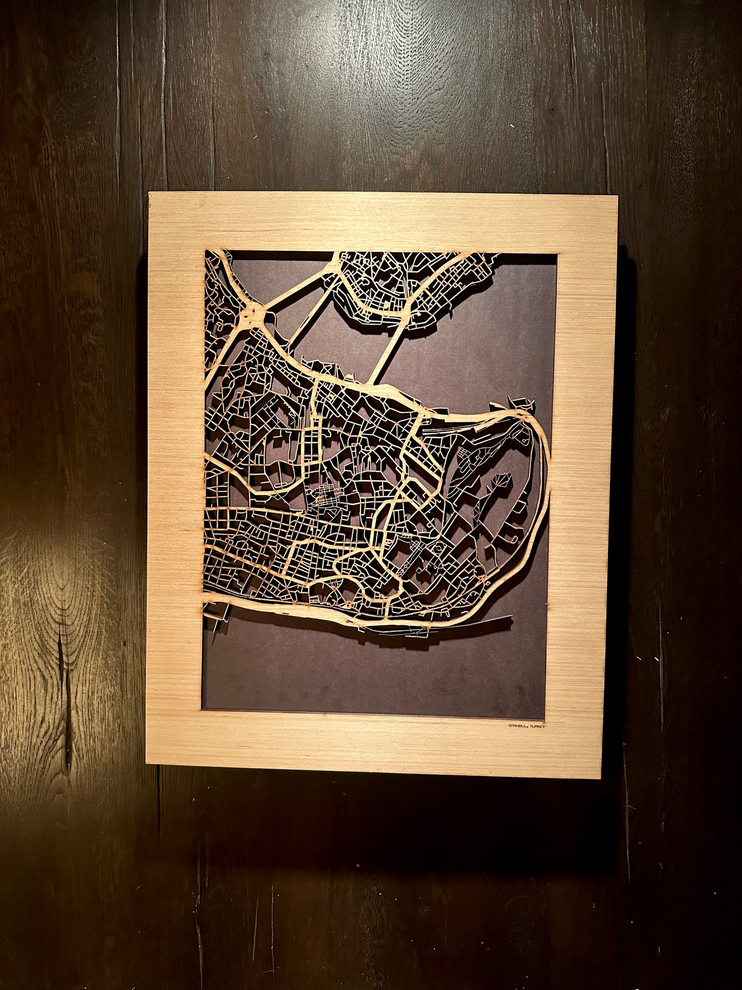 Istanbul, Turkey City Street Map | Modern Wood Wall Art in a Minimalist design. 2 sizes