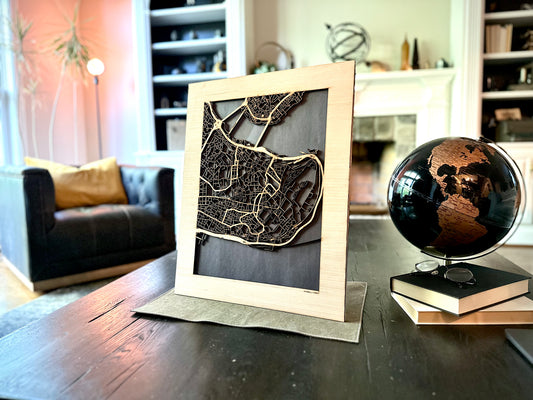 Istanbul, Turkey City Street Map | Modern Wood Wall Art in a Minimalist design. 2 sizes