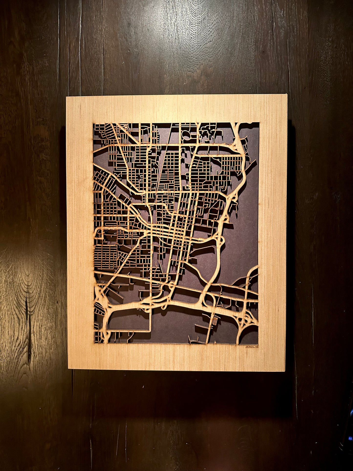 Jackson, MS City Street Map | Modern Wood Wall Art in a Minimalist design. 2 sizes