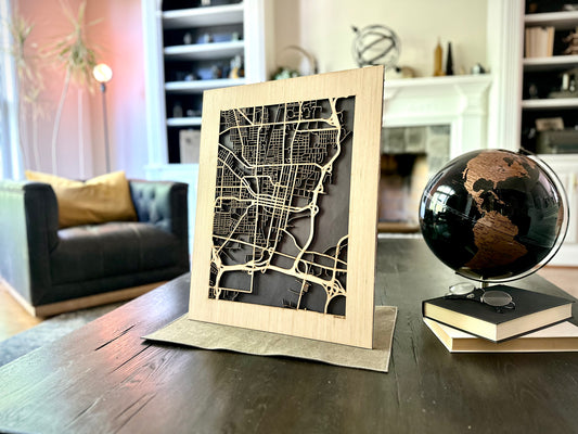 Jackson, MS City Street Map | Modern Wood Wall Art in a Minimalist design. 2 sizes