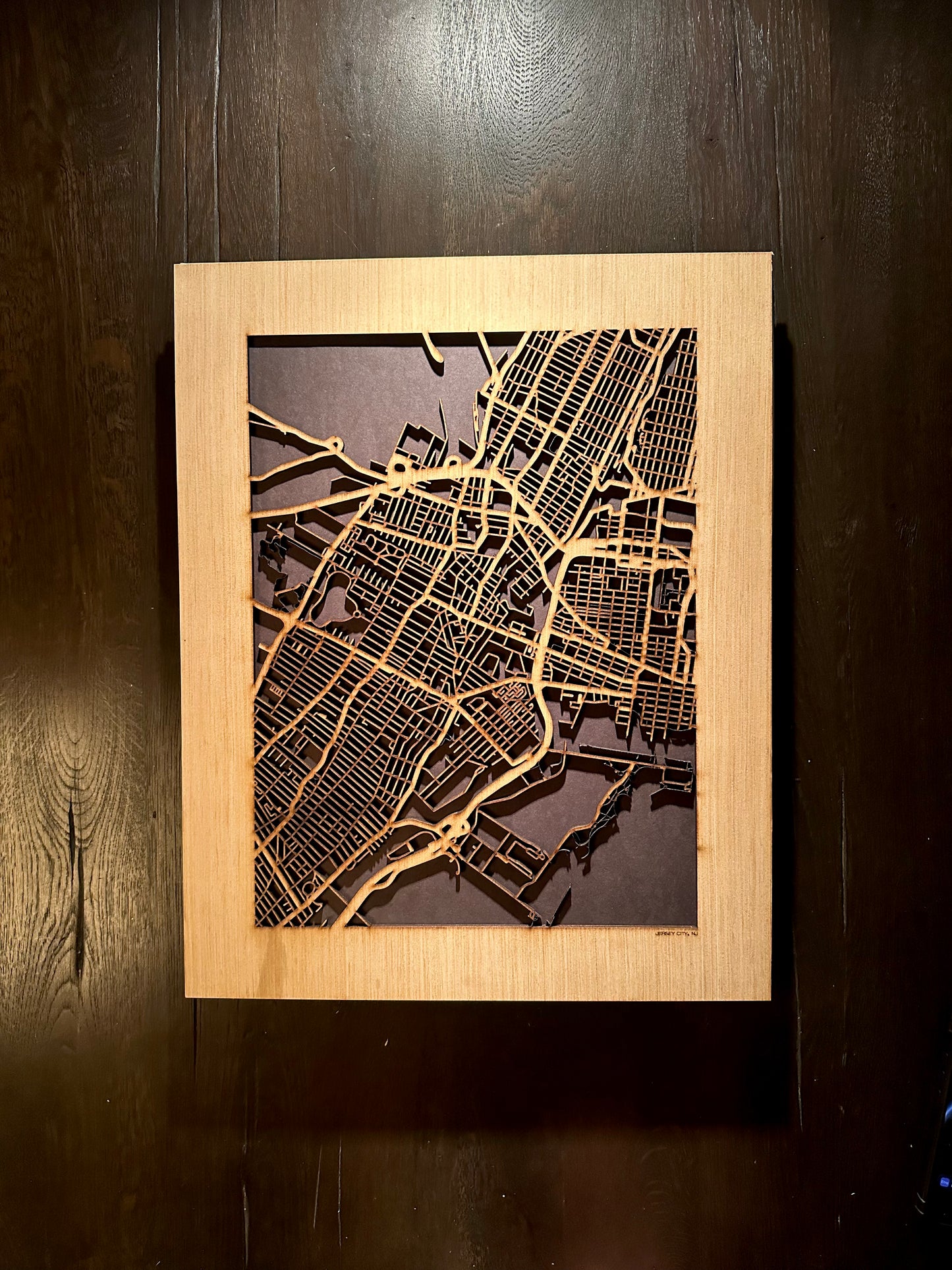 Jersey City, NJ City Street Map | Modern Wood Wall Art in a Minimalist design. 2 sizes