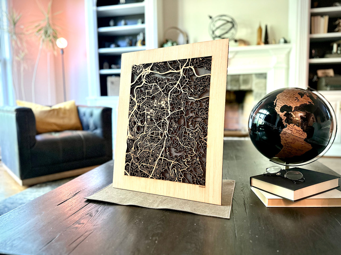 Jerusalem City Street Map | Modern Wood Wall Art in a Minimalist design. 2 sizes