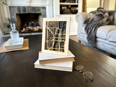 Joliet, IL City Street Map | Modern Wood Wall Art in a Minimalist design. 2 sizes