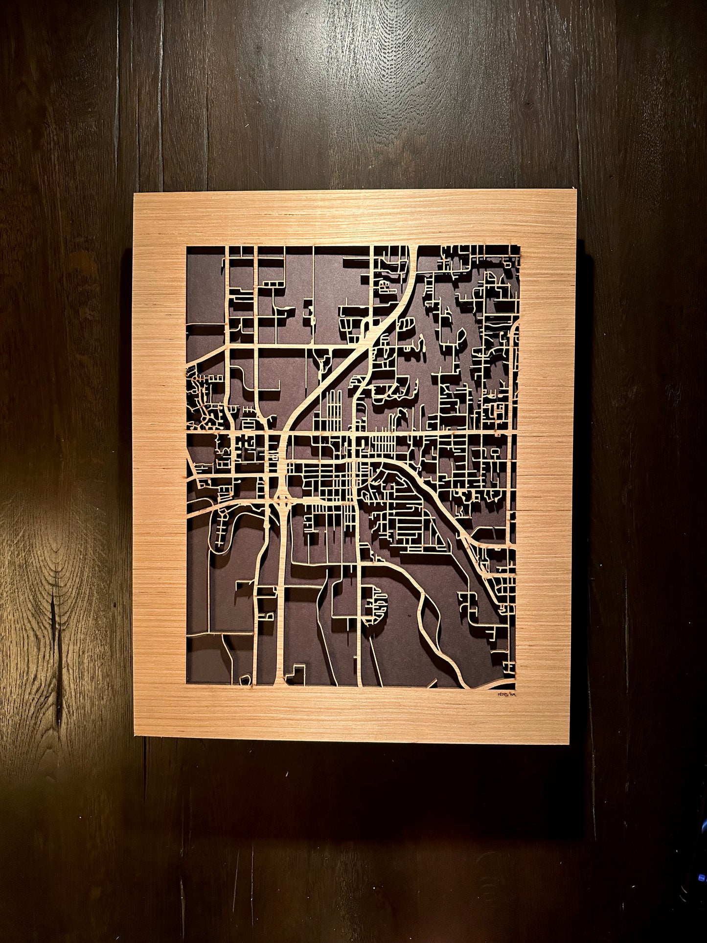 Kent, WA City Street Map | Modern Wood Wall Art in a Minimalist design. 2 sizes