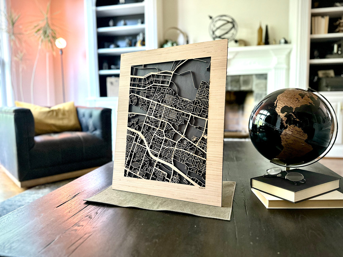 Killeen, TX City Street Map | Modern Wood Wall Art in a Minimalist design. 2 sizes