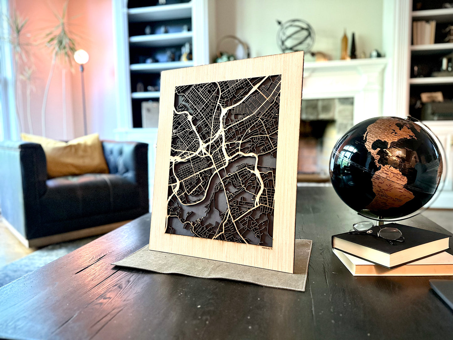 Knoxville, TN City Street Map | Modern Wood Wall Art in a Minimalist design. 3 sizes