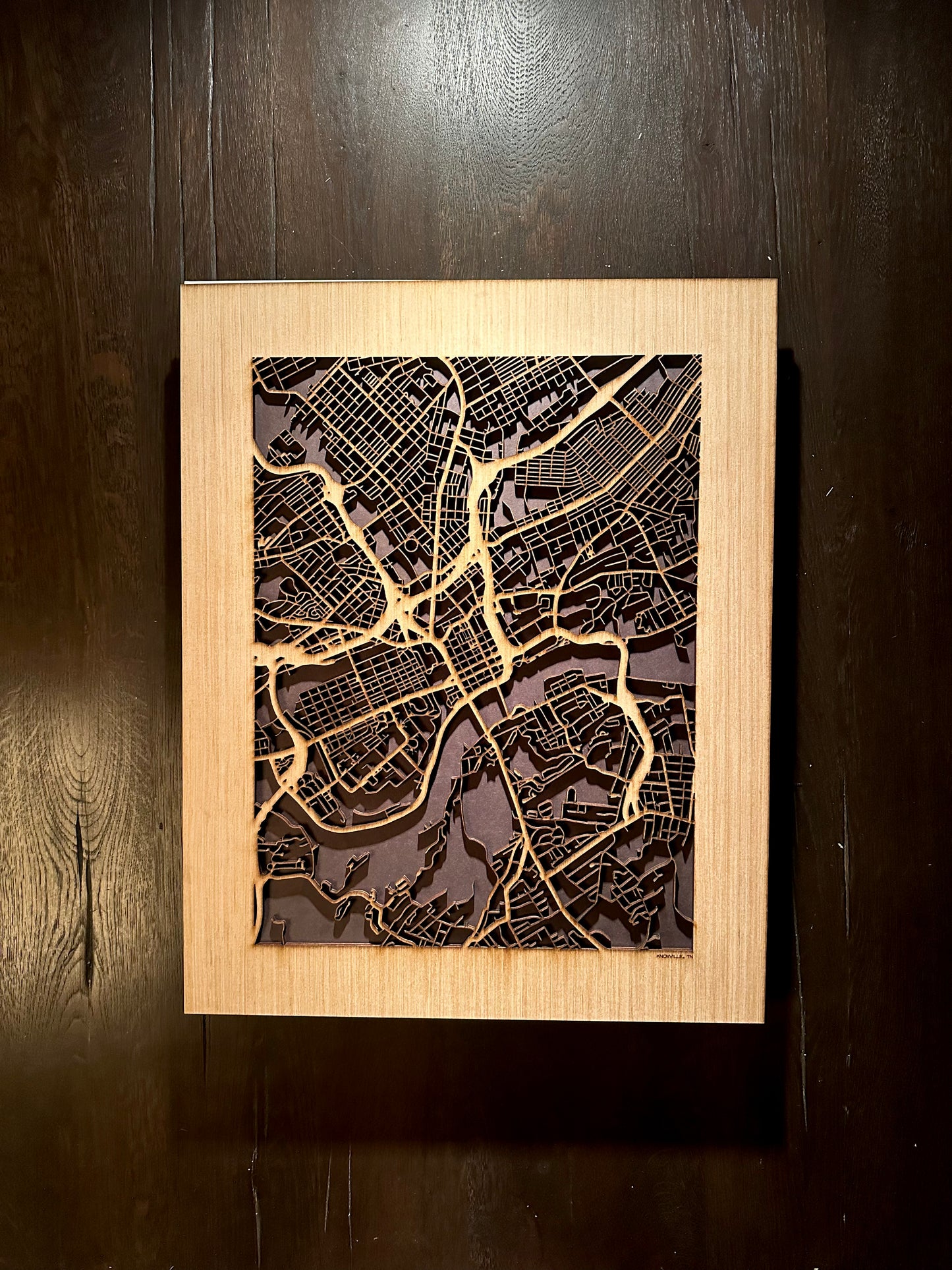 Knoxville, TN City Street Map | Modern Wood Wall Art in a Minimalist design. 3 sizes
