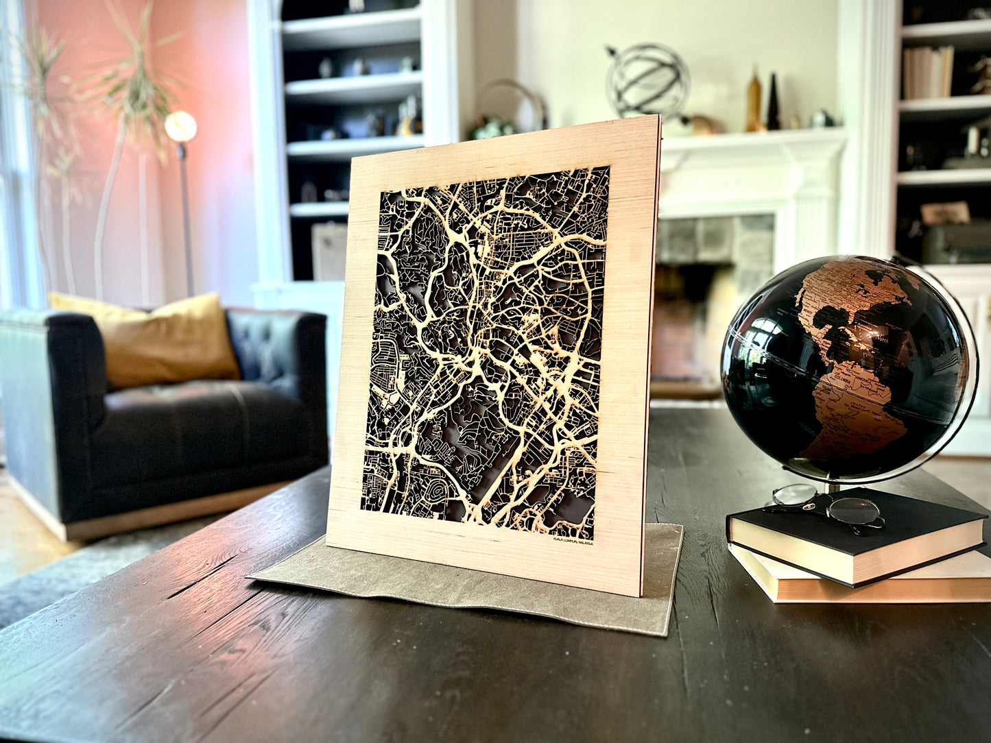 Kuala Lumpur, Malaysia City Street Map | Modern Wood Wall Art in a Minimalist design. 2 sizes
