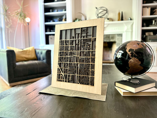 Lancaster, CA City Street Map | Modern Wood Wall Art in a Minimalist design. 2 sizes