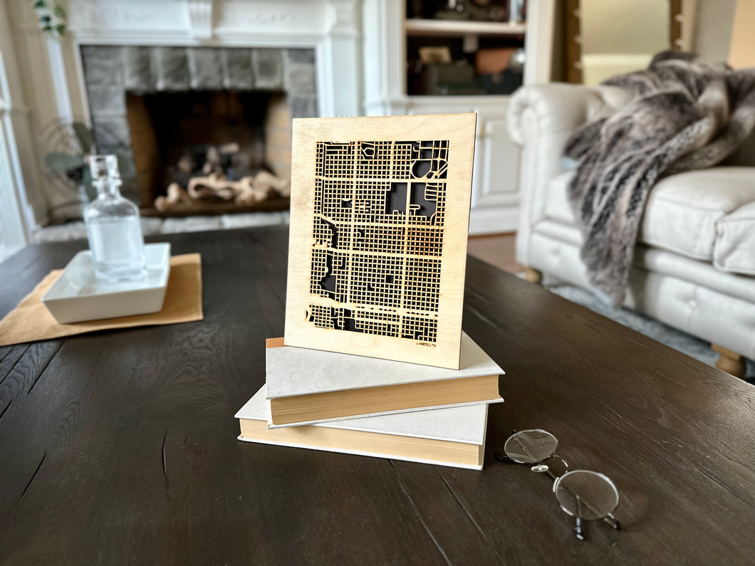 Laredo, TX City Street Map | Modern Wood Wall Art in a Minimalist design. 2 sizes