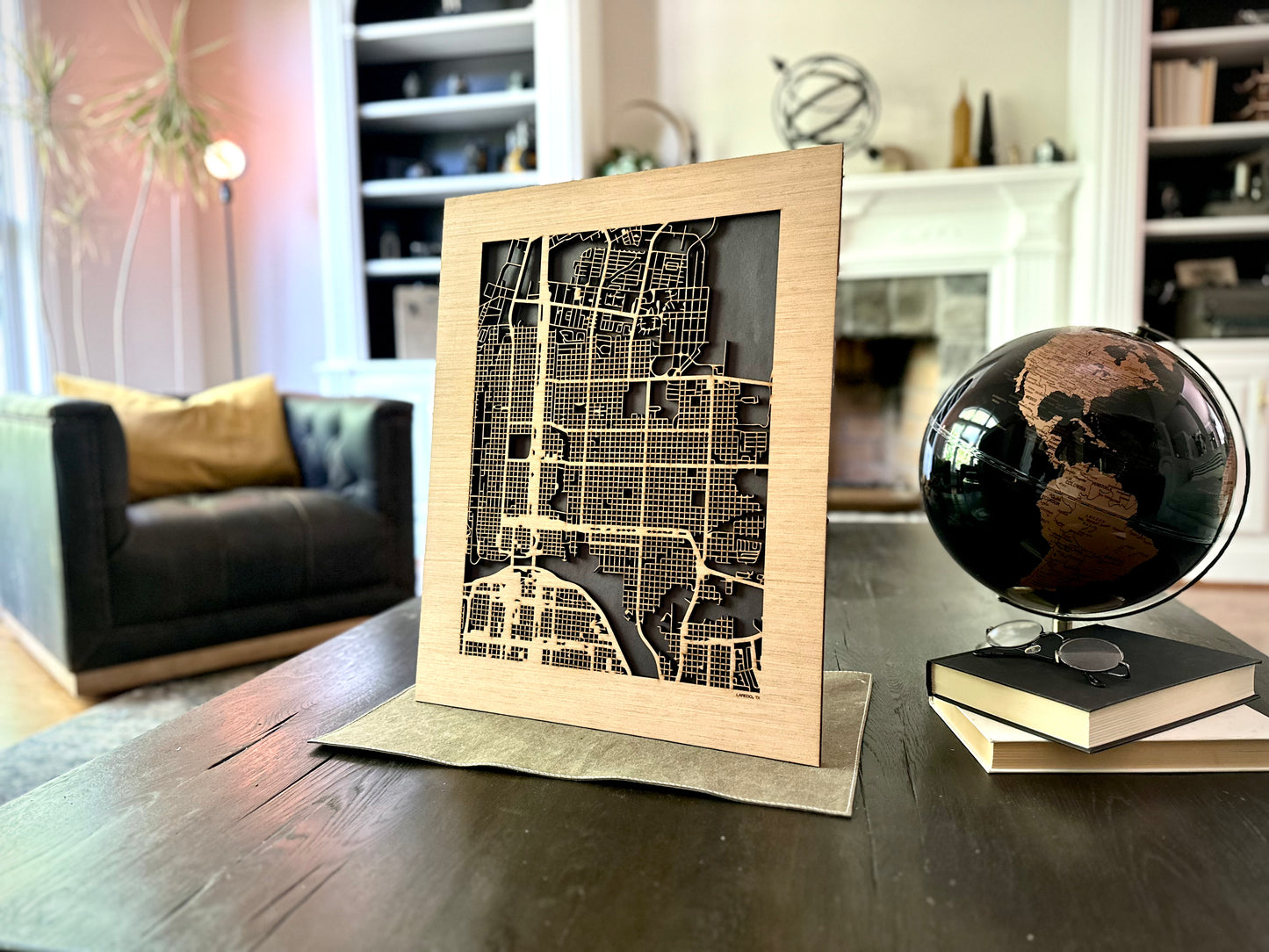 Laredo, TX City Street Map | Modern Wood Wall Art in a Minimalist design. 2 sizes