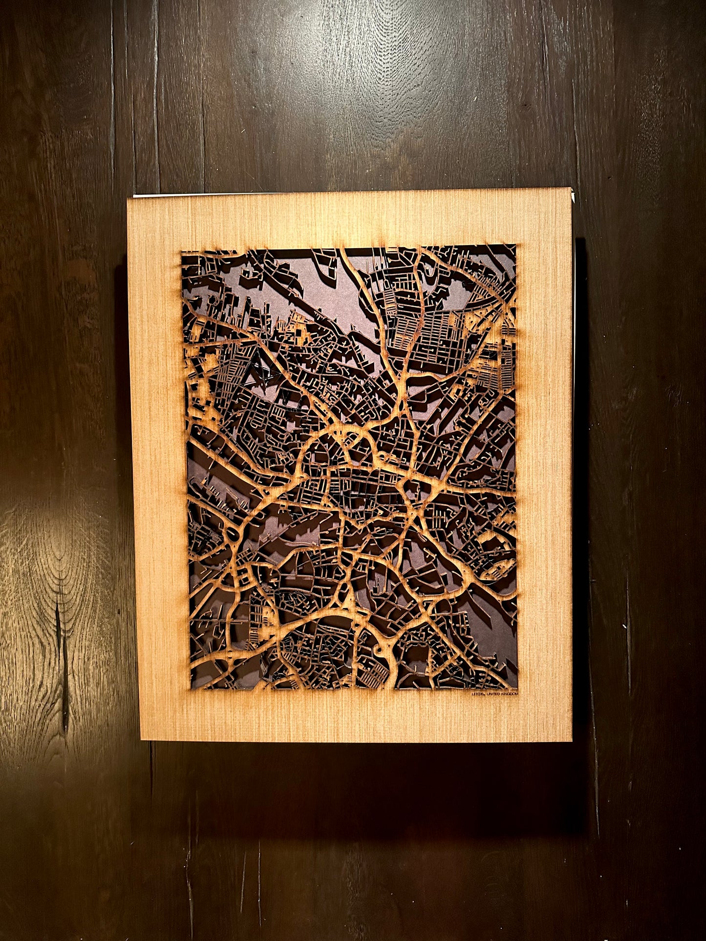 Leeds, UK City Street Map | Modern Wood Wall Art in a Minimalist design. 2 sizes