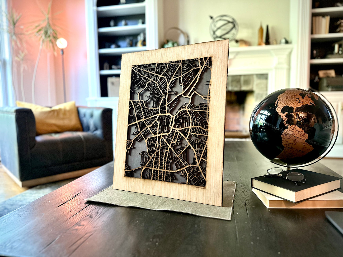 Leipzig, Germany City Street Map | Modern Wood Wall Art in a Minimalist design. 2 sizes