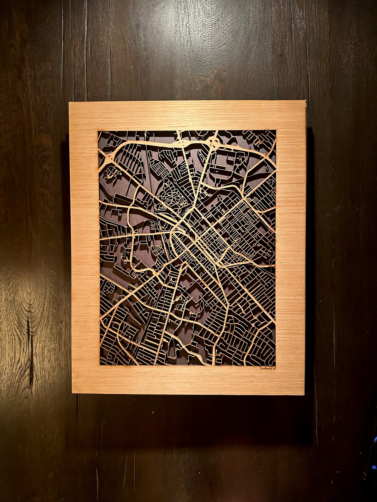 Lexington, KY City Street Map | Modern Wood Wall Art in a Minimalist design. 2 sizes