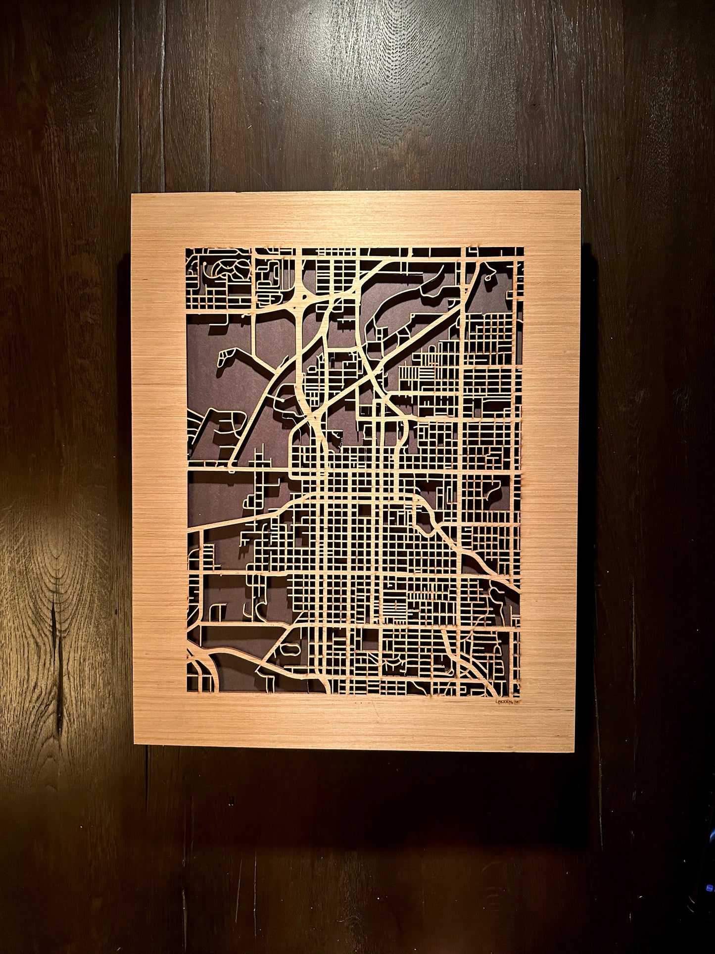 Lincoln, NE City Street Map | Modern Wood Wall Art in a Minimalist design. 2 sizes