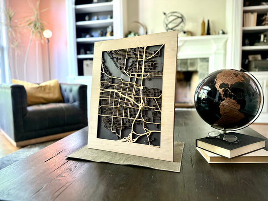 Little Rock, AR City Street Map | Modern Wood Wall Art in a Minimalist design. 2 sizes