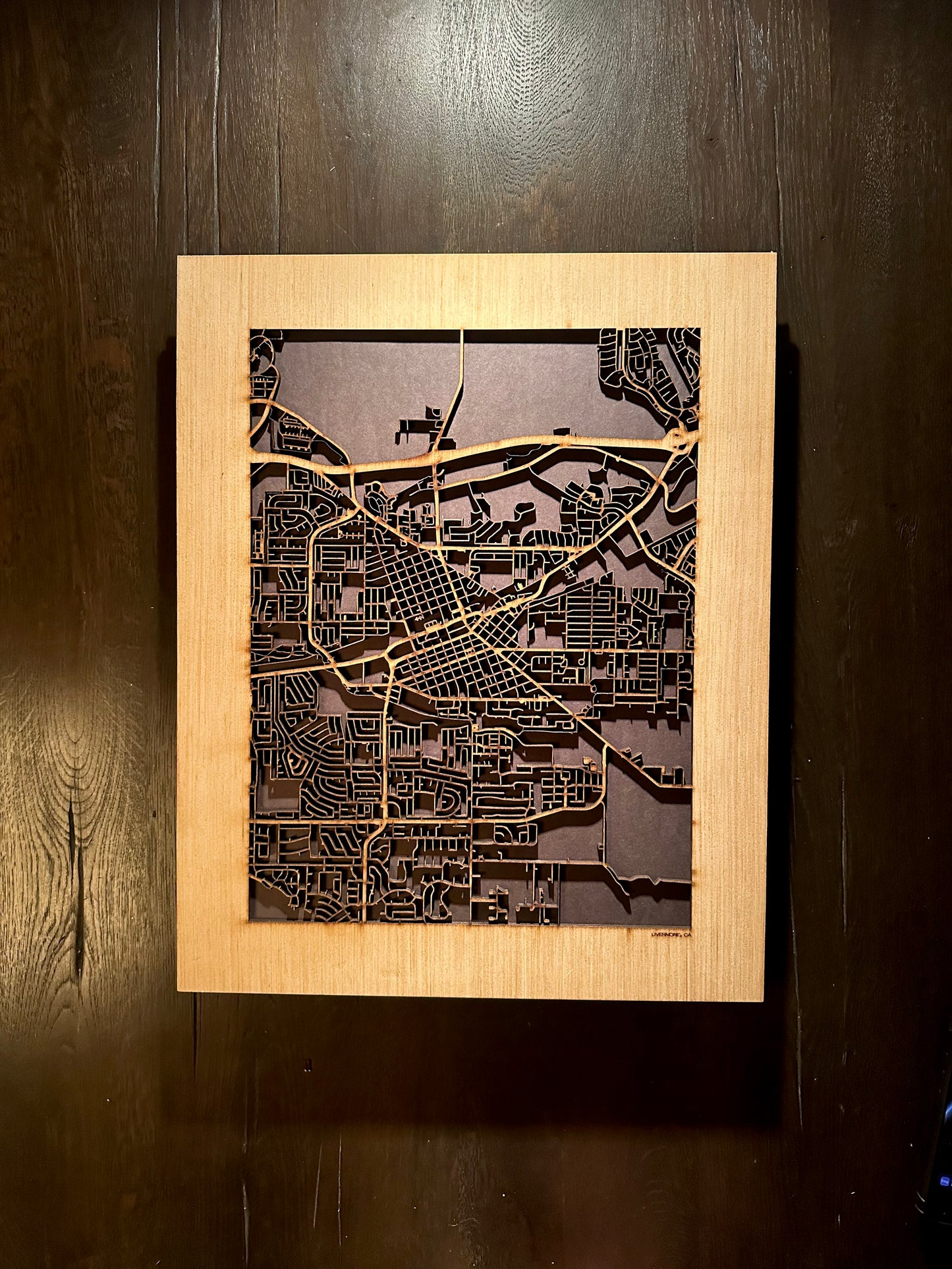 Livermore, CA City Street Map | Modern Wood Wall Art in a Minimalist design. 2 sizes