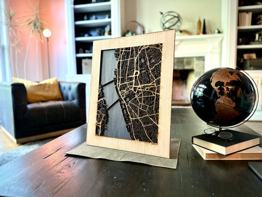Liverpool, UK City Street Map | Modern Wood Wall Art in a Minimalist design. 2 sizes