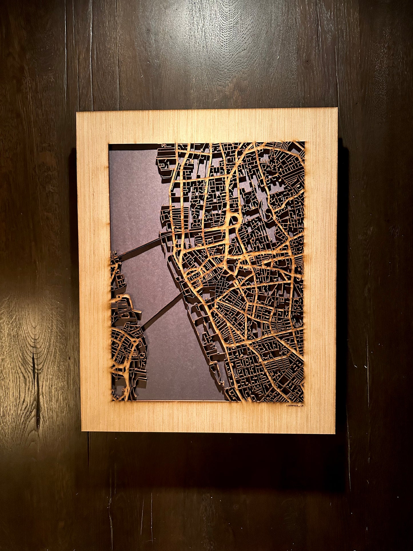 Liverpool, UK City Street Map | Modern Wood Wall Art in a Minimalist design. 2 sizes