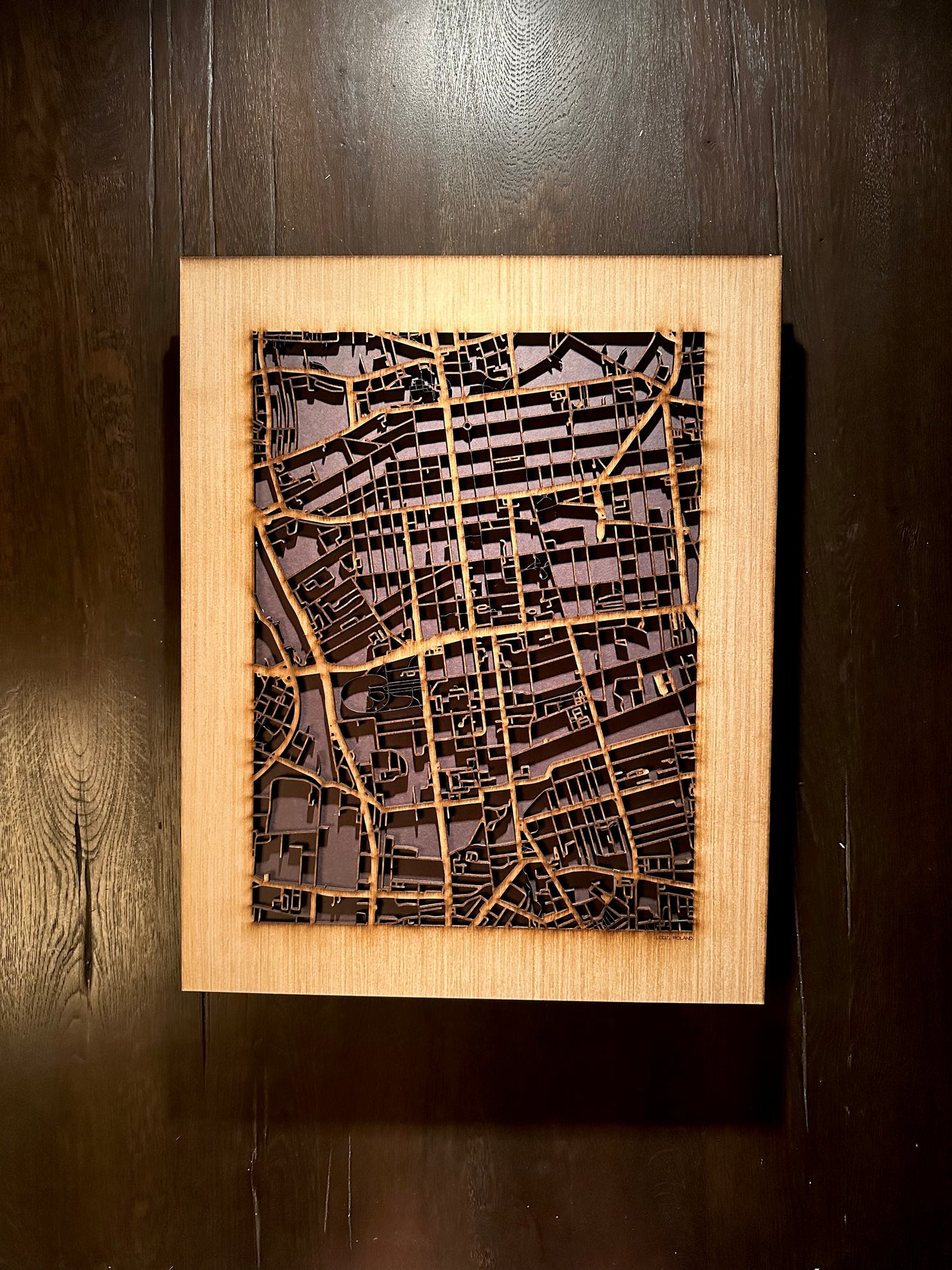 Lodz, Poland City Street Map | Modern Wood Wall Art in a Minimalist design. 2 sizes