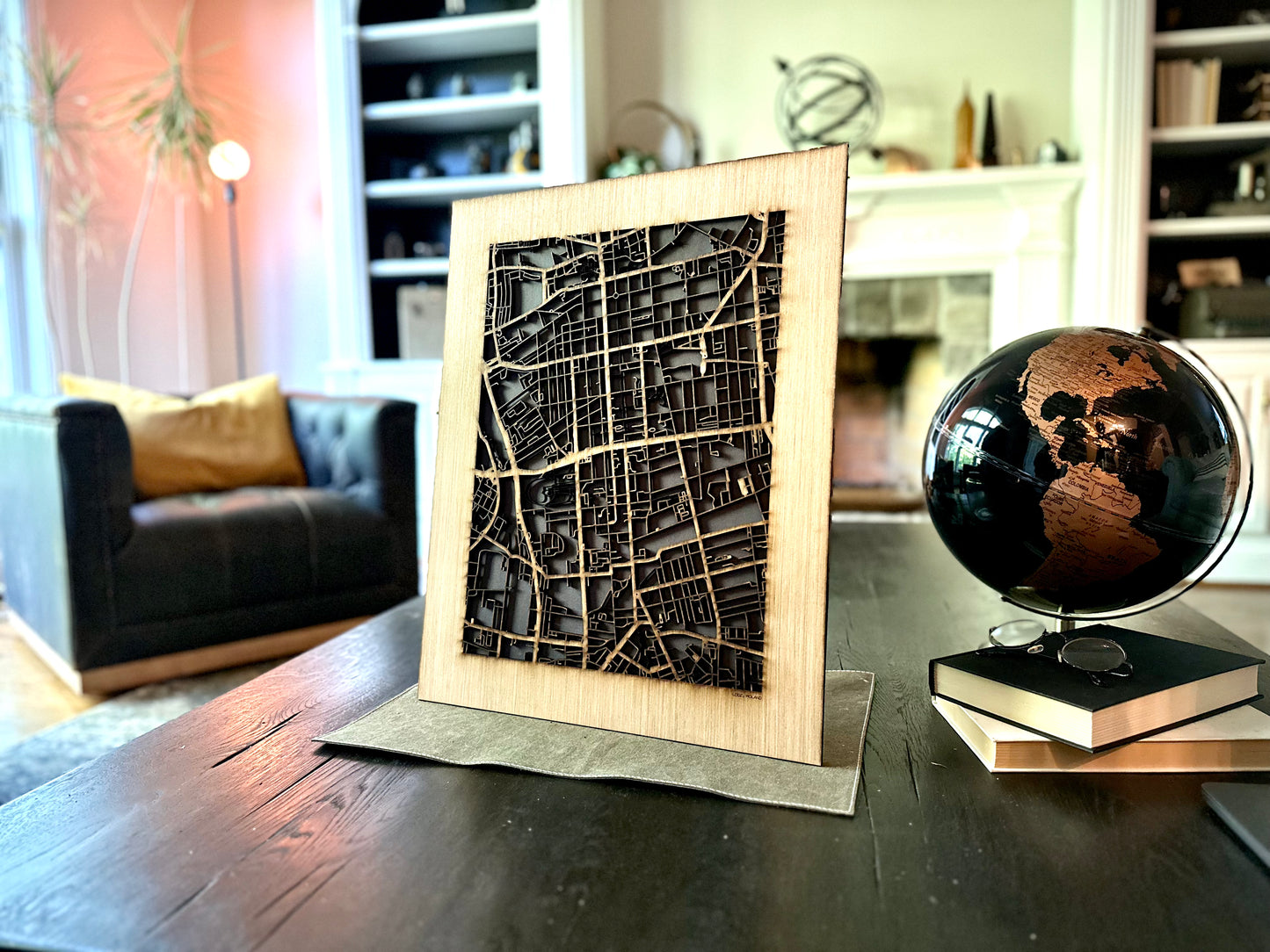 Lodz, Poland City Street Map | Modern Wood Wall Art in a Minimalist design. 2 sizes