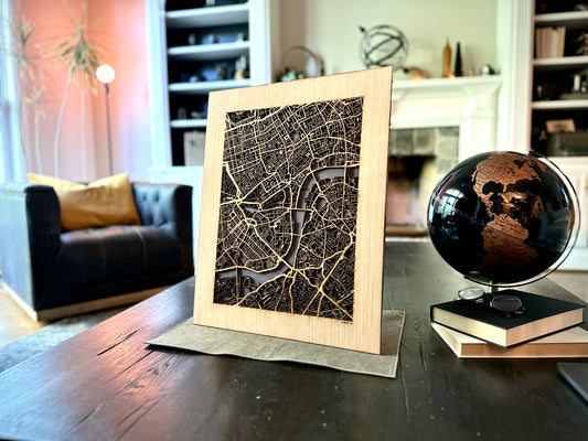 London, UK City Street Map | Modern Wood Wall Art in a Minimalist design. 2 sizes