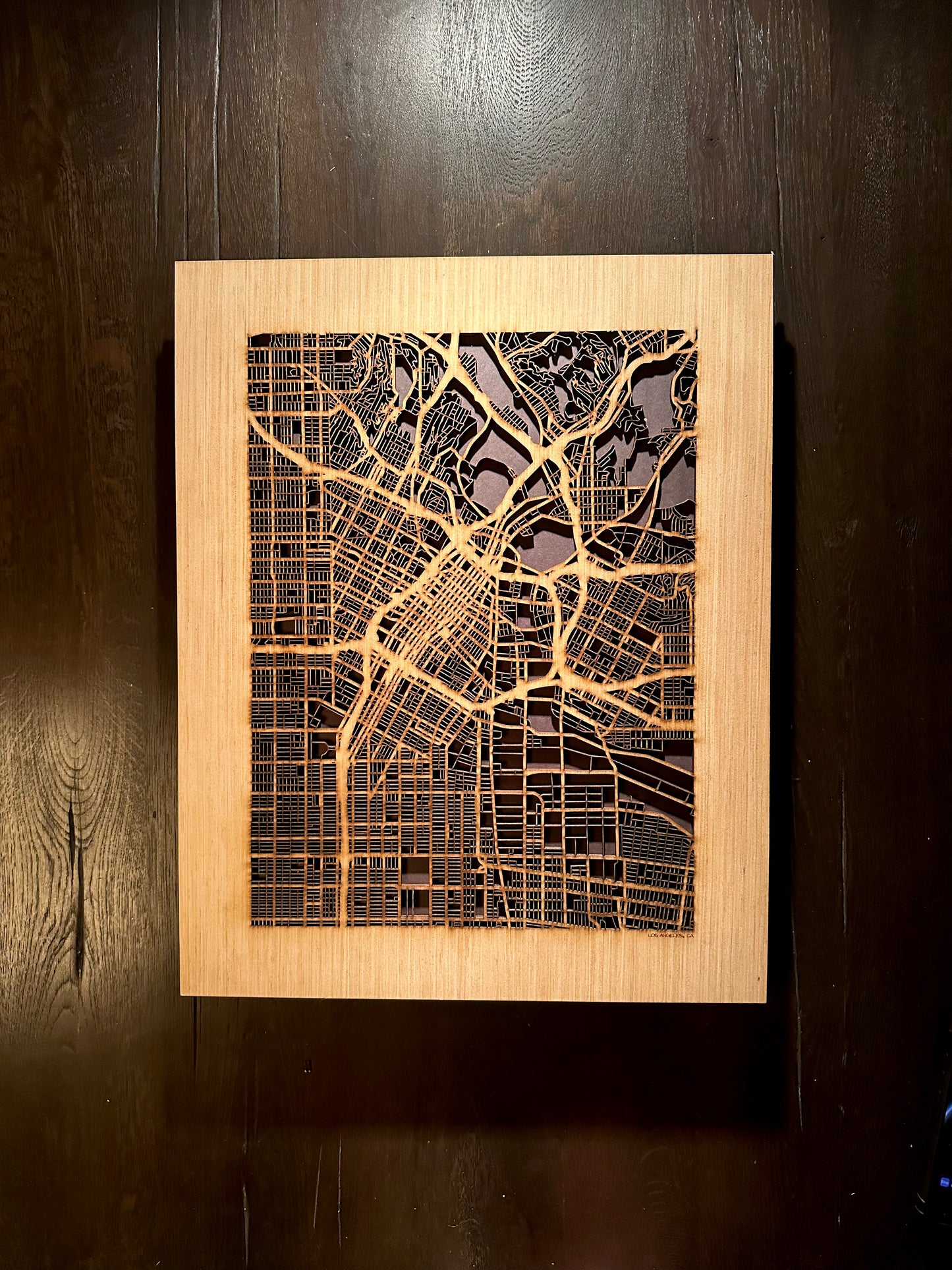 Los Angeles, CA City Street Map | Modern Wood Wall Art in a Minimalist design. 3 sizes