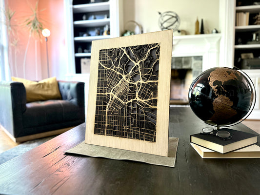 Los Angeles, CA City Street Map | Modern Wood Wall Art in a Minimalist design. 3 sizes