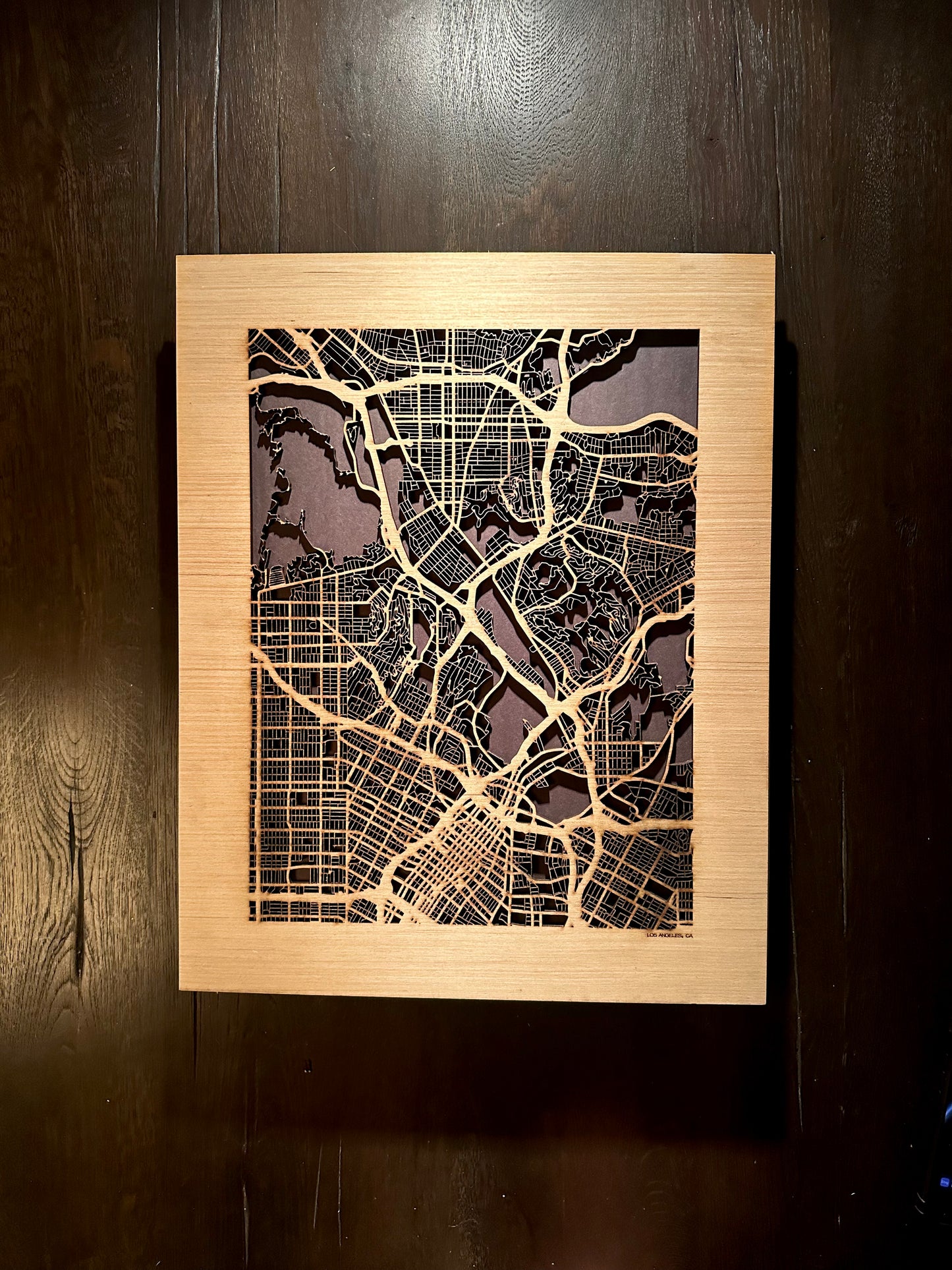 Los Angeles, CA City Street Map | Modern Wood Wall Art in a Minimalist design. 3 sizes
