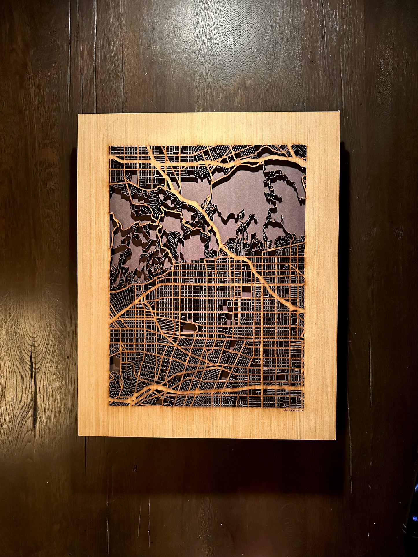 Los Angeles, CA City Street Map | Modern Wood Wall Art in a Minimalist design. 3 sizes