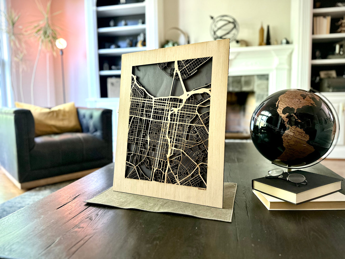 Louisville, KY City Street Map | Modern Wood Wall Art in a Minimalist design. 3 sizes