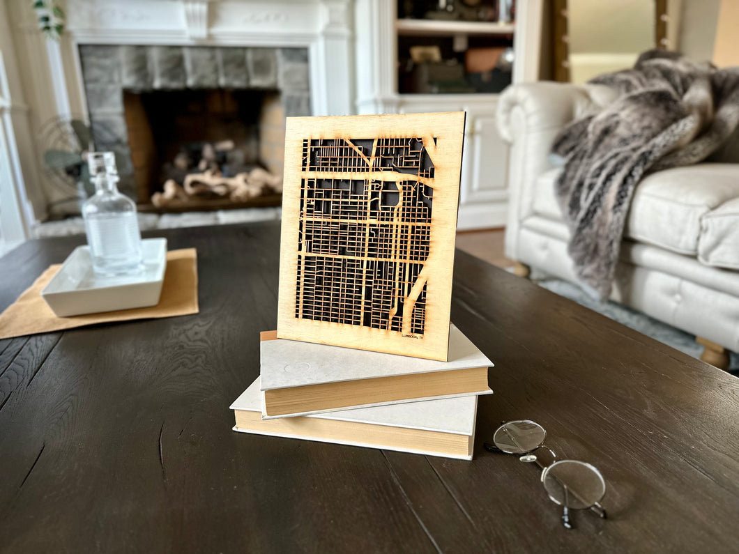 Lubbock, TX City Street Map | Modern Wood Wall Art in a Minimalist design. 2 sizes