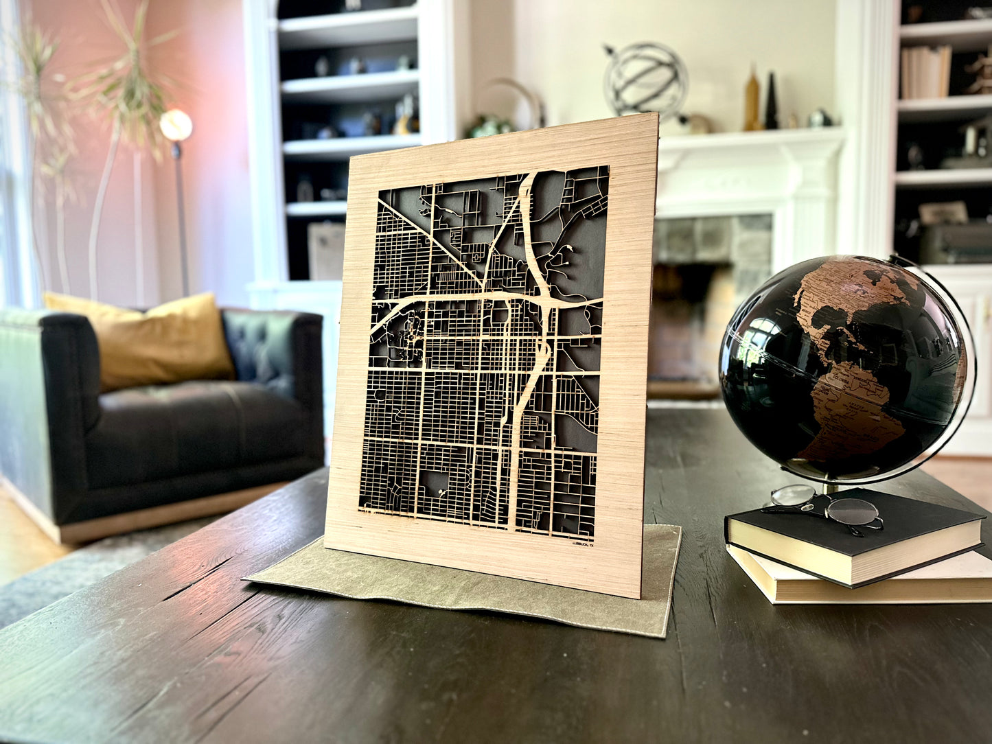 Lubbock, TX City Street Map | Modern Wood Wall Art in a Minimalist design. 2 sizes