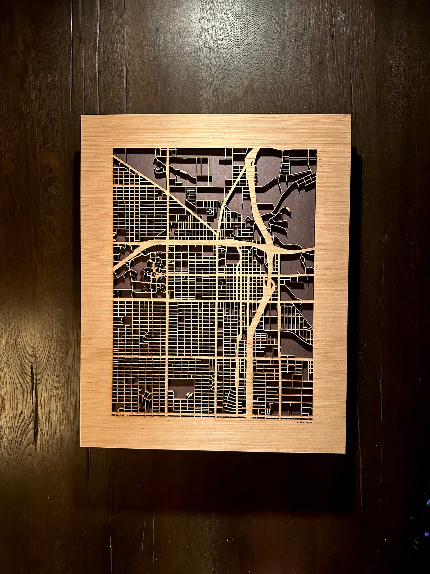 Lubbock, TX City Street Map | Modern Wood Wall Art in a Minimalist design. 2 sizes