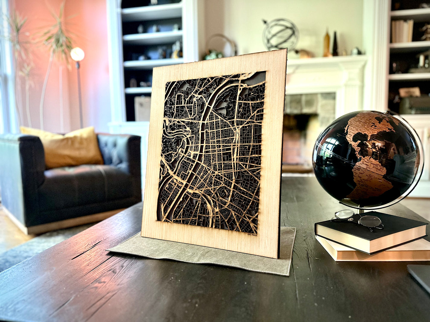 Lyon, France City Street Map | Modern Wood Wall Art in a Minimalist design. 2 sizes