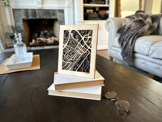 Macon, GA City Street Map | Modern Wood Wall Art in a Minimalist design. 2 sizes