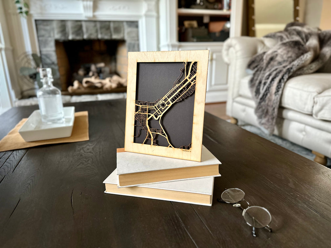 Madison, WI City Street Map | Modern Wood Wall Art in a Minimalist design. 2 sizes