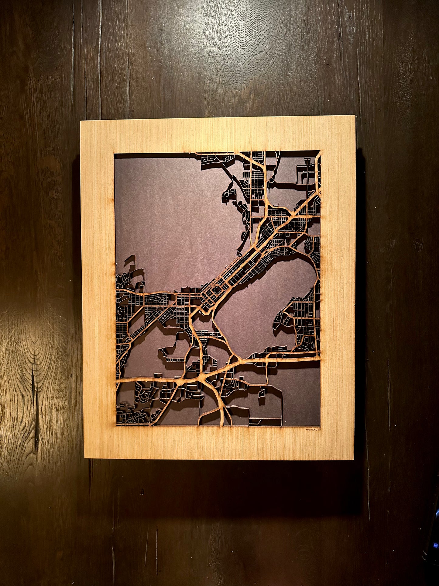 Madison, WI City Street Map | Modern Wood Wall Art in a Minimalist design. 2 sizes