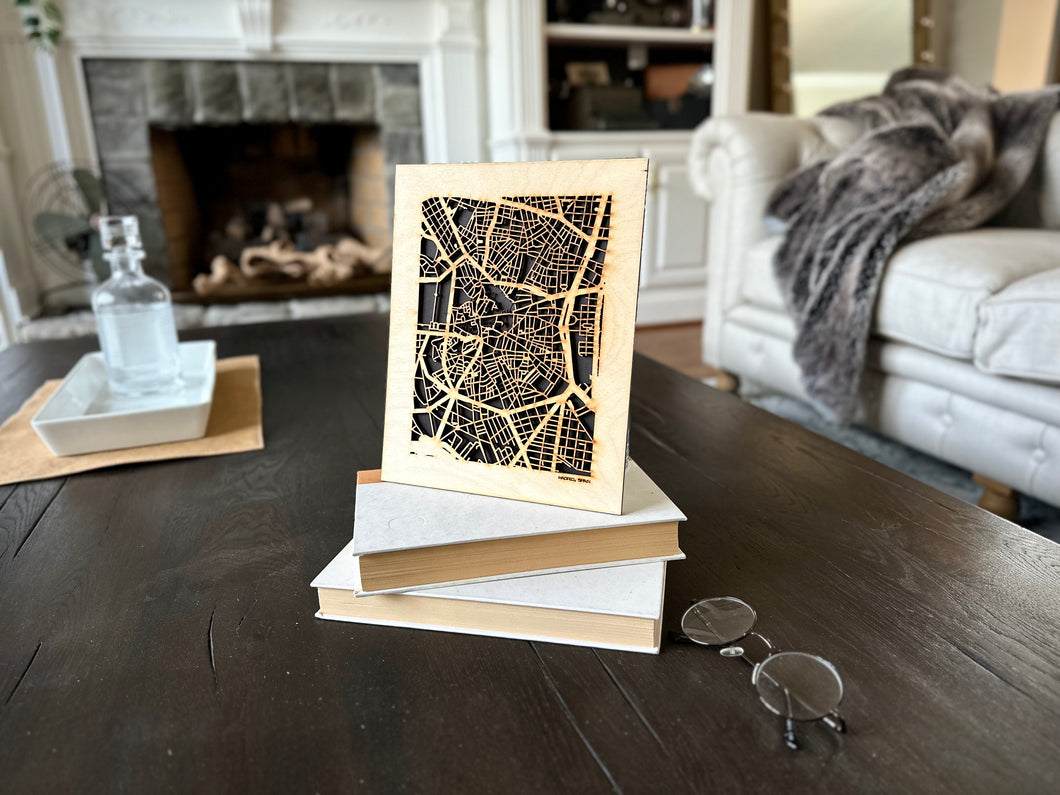 Madrid, Spain City Street Map | Modern Wood Wall Art in a Minimalist design. 2 sizes