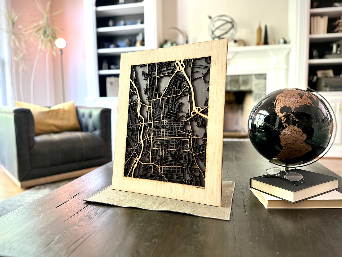 Manchester, NH City Street Map | Modern Wood Wall Art in a Minimalist design. 2 sizes