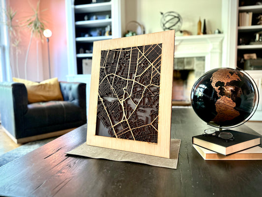 Manila, Philippines City Street Map | Modern Wood Wall Art in a Minimalist design. 2 sizes