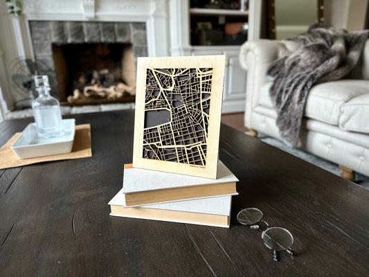 Marseille, France City Street Map | Modern Wood Wall Art in a Minimalist design. 2 sizes