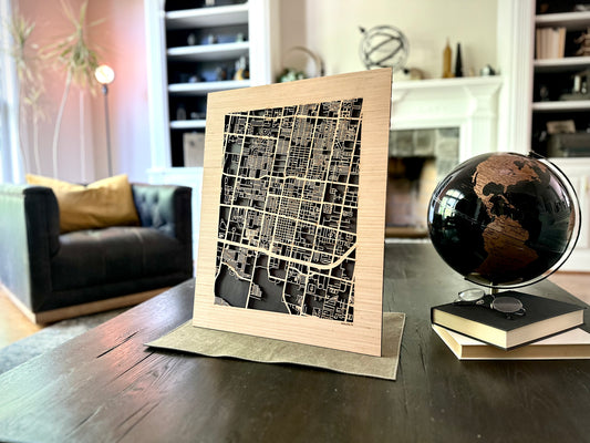 McAllen, TX City Street Map | Modern Wood Wall Art in a Minimalist design. 2 sizes