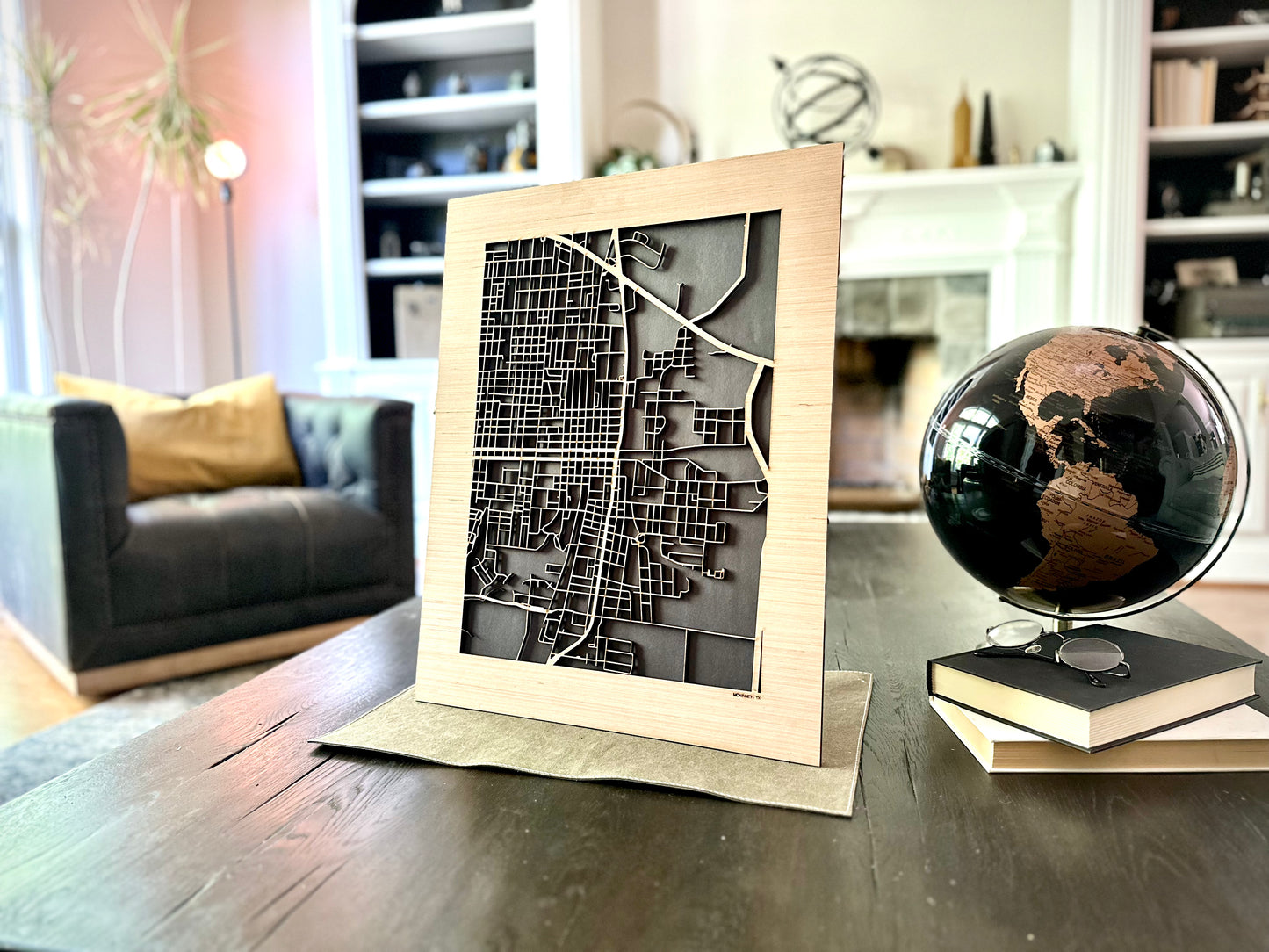 McKinney, TX City Street Map | Modern Wood Wall Art in a Minimalist design. 2 sizes
